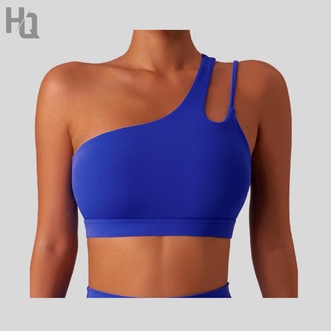 H-Quenby One Shoulder Sports Bras for Women Workout Yoga Crop Top Padded,  Sky Blue, Small : : Clothing, Shoes & Accessories